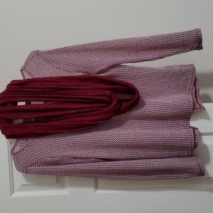 Knit tunic with infinity scarf